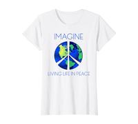 Imaginez Vivre la Vie en Paix T-Shirt Graphique avec Valeur