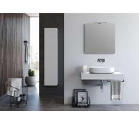 IMAGO FACTORY - Composition Meuble de salle de bain GIOIA 90 cm : haut chêne, lavabo en céramique, miroir LED, poignée - Design italien