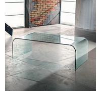 IMAGO FACTORY Grace | Table en Verre - Table Basse Transparente, Table de Salon Basse, Meubles de Salon en Verre, Design Moderne, Made in Italy, 120cm x 12mm