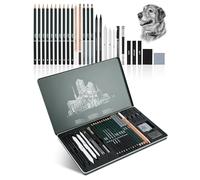 IMALPQPP Kit Dessin 27 pièces, Crayon Dessin Professionnel, Materiel Dessin Complet avec Crayons et fusains, Ensemble Polyvalent pour esquisses et ombrages pour débutants et Artistes