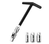 IMALPQPP Set de 4 ougie universelles avec Douilles 16mm / 18mm / 21mm et T-Grip - Clé pour Bougie allumage, adapté pour Voiture et Moto