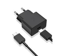 iMangoo 25W Chargeur USB C Secteur avec 1m Câble USB C pour Samsung S26 | Prise Secteur USBC Adapteur pour Galaxy A17 A16 A57 A37 A26 A56 A36 S25 S24 S23 S22 S21 S20 Ultra S10 S9 A06 Z Fold7 Noir
