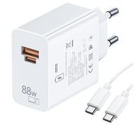 iMangoo 88W USB C Chargeur Rapide 2-Ports pour Honor 200 Lite 90 Lite X8b | 88W PD Chargeur Rapide avec 6A Câble USB C 1m,Chargeur pour Honor Magic7 Lite 8Pro 7Pro 6 6Lite 6Pro 70Lite X6B Pad X8a X9a