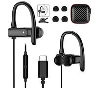 iMangoo Écouteurs USB Type C Filaire avec Micro Sport Running Crochet | Anti-Bruit Casque,Type C Oreillettes pour iPhone 16e 16 17,pour Samsung A16 A17 A57 A56 A36 A55 S24 FE,pour 10a Mi 17T Pro