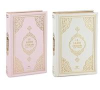 Imani Aksa 2 Saint Coran Arabe Francais Traduit et annoté en français et 2 Tapis prière Musulman de Poche Rose et Blanc
