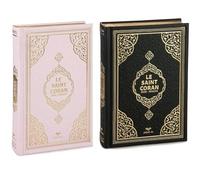 Imani Aksa 2 Saint Coran Arabe Francais Traduit et annoté en français et 2 Tapis prière Musulman de Poche Noir et Rose