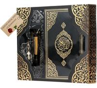 Imani Aksa Coffret Cadeau Musulman-Saint Coran Tapis de prière, tesbih, Coran- Tapis prière muuslman- Islam-Ramadan,Aïd Hajj, Umrah, Mariage, Naissance, Mevlid Muslim (Noir (Arabe))