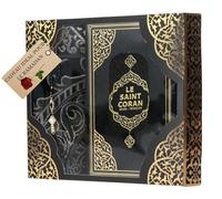 Imani Aksa Coffret Cadeau Musulman-Saint Coran Tapis de prière, tesbih, Coran- Tapis prière muuslman- Islam-Ramadan,Aïd Hajj, Umrah, Mariage, Naissance, Mevlid Muslim (Noir (Arabe et français))