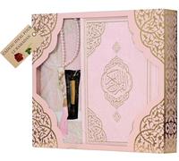 Imani Aksa Coffret Cadeau Musulman-Saint Coran Tapis de prière, tesbih, Coran- Tapis prière muuslman- Islam-Ramadan,Aïd Hajj, Umrah, Mariage, Naissance, Mevlid Muslim (Rose (Arabe))