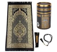 Imani Aksa Coffret Cadeau Musulman-(Tapis de prière, tasbih,Miswak)-Tapis prière- Tapis priere Musulman- Coffret Islam-Ramadan,Aïd Hajj, Umrah, Mariage, Naissance, Mevlid Muslim (Noir)