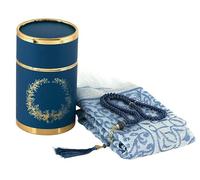 Imani Aksa Coffret Cadeau Musulman-(Tapis de prière, tesbih)-Tapis prière- Tapis priere Musulman- Coffret Islam-Ramadan,Aïd Hajj, Umrah, Mariage, Naissance, Mevlid Muslim (Bleu)