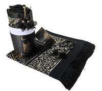 Imani Aksa Ramadan Coffret Cadeau Musulman-(Tapis de prière, tasbih)-Seccade-Tapis prière- Tapis priere Musulman- Coffret Islam-Ramadan,Aïd Hajj, Umrah, Mariage, Naissance, Mevlid Muslim (Noir)