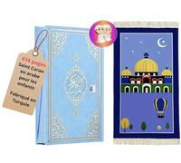 Imani Aksa Saint Coran en Arabe pour Les Enfats et Un Tapis prière Musulman Enfants (Bleu)