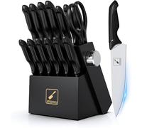 imarku Bloc de couteaux 14 pièces,Sharp Bloc-couteaux avec Affûteur,Set Couteau Cuisine, Set de Couteaux de Cuisine Japonais en Acier Inoxydable, Poignée Ergonomique