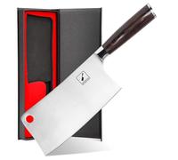 imarku couperet, longueur de la lame 18 cm couteau Nakiri couteau de chef chinois tranchant couteau couperet professionnel en acier inoxydable de haute qualité avec main ergonomique en bois de pakka