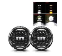 IMAWUHM 1 Paire Feux Circulation 75W Led H4 7 Pouces Angel Eyes H4 Phare Led Pour Suzuki Pour Samouraï Pour Suzuki-Jimmy Pour Bandit 600 Pour Anno 2004(2x 90b 1pair)