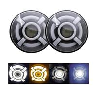 IMAWUHM 1 Paire Feux Circulation 75W Led H4 7 Pouces Angel Eyes H4 Phare Led Pour Uaz4x4 Pour Jungle Pour Lada 4x4 Urban Niva Pour UAZ Hunter(B 2x 55b 1pair)