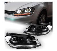 IMAWUHM 1 Paire Phares Voiture Pour VW Pour Golf 7 2013-2017 MK7 Phare LED Pour Conception Ligne DRL Hid Lampe Frontale Angel Eye Bi Faisceau Xénon(Headlight No Bulb)