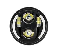 IMAWUHM Phares Phare Moto Rond 5,75 Pouces 5 3/4 Pouces DRL Lampe Moto Pour Dyna Pour Iron 883 Pour Street Pour Bob Pour FXDB Pour VRSVD Pour VRSCDX Pour XG Phare(50W Black A)
