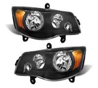 IMAWUHM Phares Voiture Pour Dodge Pour Caravan 2011 2012 2013 2014 2015 2016 2017 2018 2019 Une Paire Phares Boîtier Noir Compatible CH2503192(1 paire)