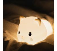 iMay Veilleuse Enfant,Chat BéBé avec Fonction de Gradation Tactile Lampe, Lampe de Chevet Tactile, Portable Rechargeable Veilleuse pour Chambre de Bébé,Minuterie 30/60 minutes (chat)