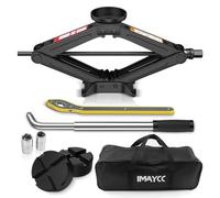 IMAYCC Cric Voiture 2.5T/2500kg, Universel Crique Voiture avec Tampon Caoutchouc, Portable Cric De Levage avec Clé pour Écrous De Roue, Kit d'urgence Automobile.