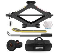 IMAYCC Kit de Cric Voiture pour Tesla Model 3/Y/S/X, 2.5TCric à Ciseaux pour Tesla avec 2-Tesla Jack Pad en Caoutchouc,Poignée à cliquet et Clé à Molette etc,Set de Tools Cric de Levage pourTesla