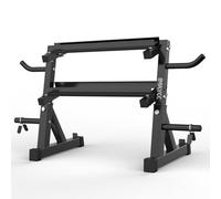 IMAYCC Rack à Haltères Réglable - Support de Rangement 2 Niveaux 98x41x91CM, Organisateur Gain de Place en Acier Stable pour Haltères et Poids - Pour Home Gym