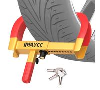 IMAYCC Sabot de stationnement universel pour remorque avec réglage à 10 trous et serrure de sécurité noyau en cuivre, antivol universel pour pneus de 19 à 32 cm de large, caravane, camping-car,