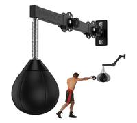 IMAYCC Sac de boxe, support mural réglable en hauteur et pliable, sac de réflexe, équipement de boxe anti-stress, cadeau pour hommes, adultes, adolescents et enfants, convient pour l'entraînement à la