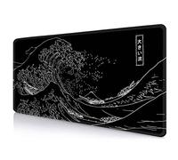 IMAYONDIA Grand Tapis de Souris Japonais Great Wave (89,9 x 40,9 cm) - Jeu Noir Anime XXL, Kanagawa Étendu, Base en Caoutchouc Antidérapant, Long Format