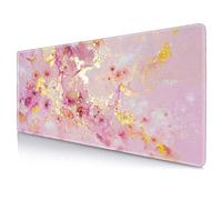 IMAYONDIA Grand tapis de souris marbré rose pour bureau, joli tapis de souris pour clavier, base en caoutchouc antidérapant, pour l'école, la maison, le bureau, décoration de luxe, 80 x 30 cm, art