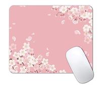 IMAYONDIA Joli tapis de souris rose, tapis de souris à fleurs de cerisier Sakura, décoration de bureau esthétique, base en caoutchouc antidérapant, pour ordinateur, bureau, 24 x 20 cm