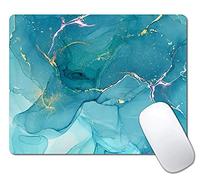 IMAYONDIA Tapis de souris coloré moderne avec motif marbre, tapis de souris personnalisé turquoise avec motifs, base en caoutchouc antidérapant pour ordinateur portable
