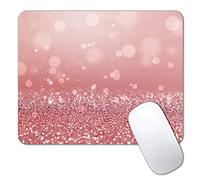 IMAYONDIA Tapis de souris - Or rose pailleté pour filles - Joli tapis de souris personnalisé avec motifs pour fille - Base en caoutchouc antidérapante - Sans fil - Pour ordinateur portable
