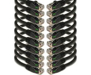 iMBAPrice IMBA-CAT5-01BK-10PK Lot de 10 câbles de raccordement réseau Ethernet Cat5e Noir