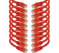 iMBAPrice IMBA-CAT5-25RD-10PK Lot de 10 câbles de raccordement réseau Ethernet Cat5e Rouge 7,6 m