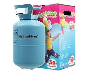 imbattable Fête : Helium Star® hélium Bouteille jetable avec 250 l gaz pour ballon jusqu'à 30 ballons - Bouteille d'hélium avec ballon à gaz idéal pour anniversaire d'enfant, mariage etc. - hélium pour ballons de fête.