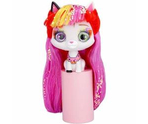 IMC - Chatte VIP Pets Cats. de 9,5 cm et Cheveux 30 cm (Exp 6 pièces) Mod Sdos, Multicolore (713031)