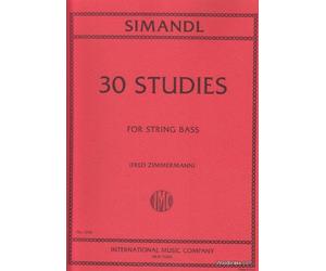 IMC SIMANDL F - 30 STUDIES FOR DEVELOPMENT OF TONE - CONTREBASSE Educational books Doublebass by SIMANDL (9-May-1905) Sheet music