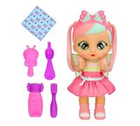 IMC Toys Poupée Cry Babies Belle Morning Routine – 3 routines, yeux qui s'allument, 6 accessoires