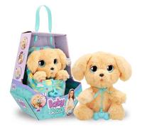 Baby Paws Labrador, Chiot en Peluche Interactif avec Sons Qui Ouvre et Ferme Les Yeux et Comprend Un Sac pour l'Emmener Partout, Jouet Cadeau pour Enfants de 3 Ans et Plus