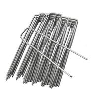 IME Lot de 20 piquets de jardin en forme de U pour sécuriser la pelouse, la ferme, les mauvaises herbes, les paysages, etc. 15 cm