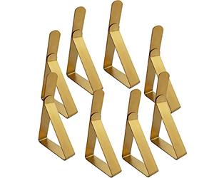 IME Lot de 8 pinces à nappe réglables en acier inoxydable pour fixer la nappe à la maison, salle à manger, pique-nique, fête de mariage, doré