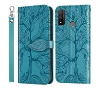 IMEIKONST Coque Compatible avec Huawei P Smart 2020, Flip Étui PU Cuir [Porte-Cartes de Crédit] Portefeuille [Magnétique] Étui à Rabat Housse Coque pour Huawei P Smart 2020. Tree Blue RXZ