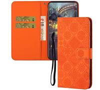 IMEIKONST Coque Compatible avec Huawei P Smart Z, Flip Housse Rétro Embossed Cuir Porte-Cartes de Crédit Portefeuille Magnétique Stand Étui à Rabat Coque pour Huawei Y9 Prime 2019. Orange XCH