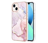 IMEIKONST Coque Compatible avec iPhone 15 Étui, Imprimé Brillants Motif de Marbre Très Mince Souple Silicone Airbag Antichoc TPU Bumper Housse pour iPhone 15. Or Rose YBM1