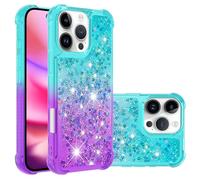 IMEIKONST Coque Compatible avec iPhone 16 Pro Max Étui, Sables Mouvants Liquides Brillants Très Mince Transparente Silicone Antichoc TPU Bumper Housse pour iPhone 16 Pro Max. Blue Purple YB