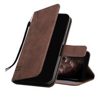 IMEIKONST Coque Compatible avec Nokia 2.4, Rétro Cuir + TPU Flip Portefeuille avec 3 Porte Cartes Magnétique Stand Antichoc Housse Étui pour Nokia 2.4. Brown HXA