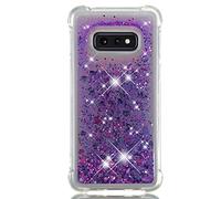 IMEIKONST Coque Compatible avec Samsung Galaxy S10E Étui, Sables Mouvants Liquides Brillants Très Mince Transparente Silicone Antichoc TPU Bumper Housse pour Samsung S10E. Love Purple YBW